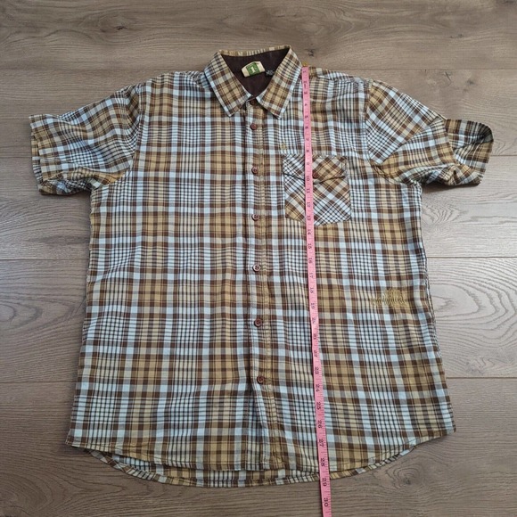 Volcom Shirt Men Medium Brown Casual Classiccore Preppy Short Sleeve Normcore - Picture 4 of 6